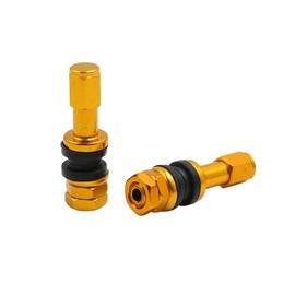 uxcell 4pcs Gold Tone Bolt in Car Motorcycle Tubeless Wheel Tire Valve Stem w Dust Cap