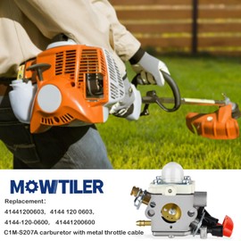 Mowtiler C1M-S207A FS56RC Carburetor for Stihl FS56 FS56C FS56R FS70 FS70C KM56RC FS70R FS70RC Trimmer Weed Eater Carb Replace 4144-120-0603 4144-120-0600 Carb