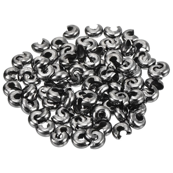 uxcell 300pcs Crimp Bead Covers, 4mm/0.16" Half Round Open Crimp