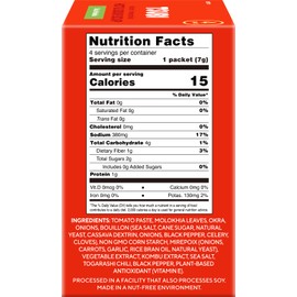 Tsubi Soup Freeze-Dried Tomato Soup Packets - Instant, Vegan, Easy Mix, Gluten & MSG-Free, and Flavorful - Ready in Seconds - Hot & Sour (Okra & Molokhia) Spicy - 4 Packs