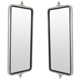 TRQ West Coast Mirror 16x7 Stainless Steel Pair Compatible with Commercial Heavy Duty Truck