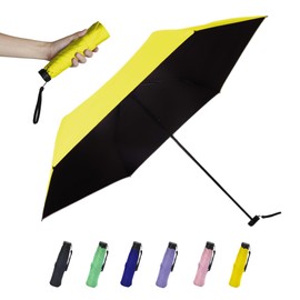 SoulRain 42" Travel Sun & rain Umbrella, Lightweight Windproof Umbrella, Portable Lightweight Compact Parasol with 99% UV Protection for women and men(Yellow)