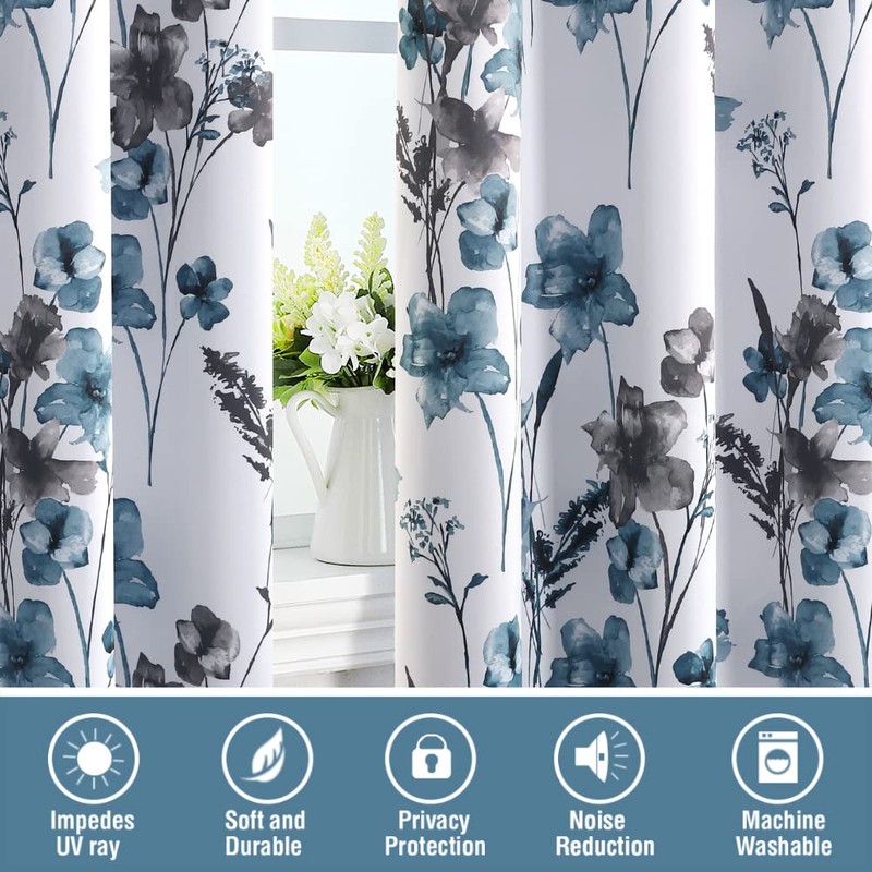 H.VERSAILTEX 100% Blackout Curtains 63 inch Length 2 Panels Set