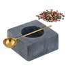 Cruiser’s Caché | Gray Marble Salt Cellar and Gold Spoon