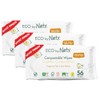 Eco by Naty Baby Wipes Unscented - 100% Compostable and Plant-Based Wipes, Good for Babies and Newborn Sensitive Skin (168 Count - 3 packs of 56)