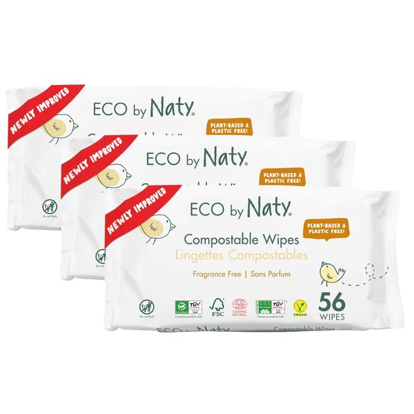 Eco by Naty Baby Wipes Unscented - 100% Compostable and