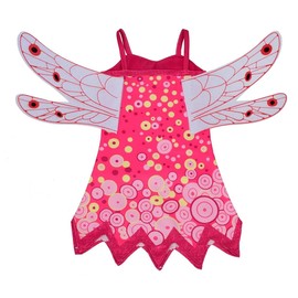 Lito Angels Mia and Me Costume Dress Children Girls with Wings and Bangle Fancy Dress Cosplay Pink Size 8-9 Years 134