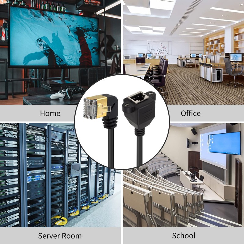 Duttek 90 Degree Ethernet Extend Cable, Cat 8 RJ45 Ethernet