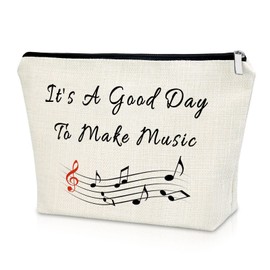 Sazuwu Music Teacher Gift for Women Music Lover Gifts Makeup Bag Teacher Appreciation Gift Cosmetic Bag Thank You Gift Retirement Gift for Music Teacher Birthday Christmas Gift Travel Bag
