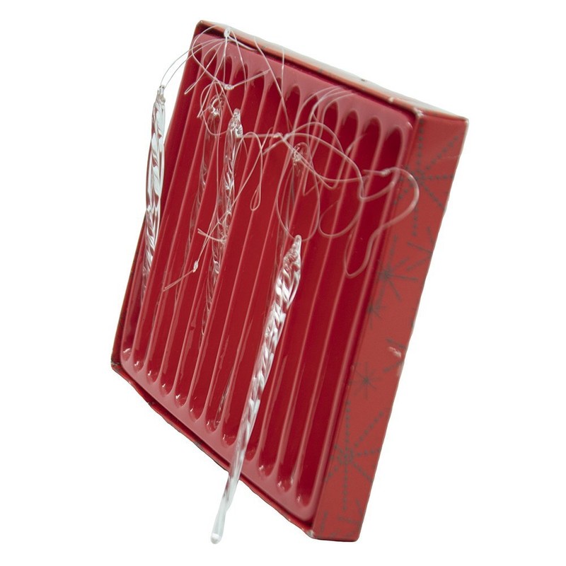 Kurt Adler 12-Piece Glass Icicle Ornament Box Set, 3.5-Inch
