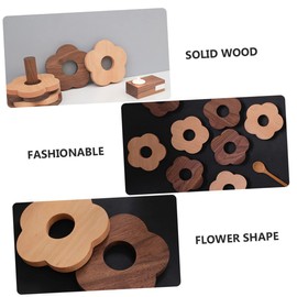 LABRIMP 2pcs Chic Wooden Cup Mats Heat Resistant Flower Shaped for Home Decor Office Hotel Use Beech Walnut Design Unique Stylish Table Accessories