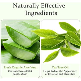 Aloderma Gel De Aloe Vera Orgánico Para La Piel + Aceite De Árbol De Té, Hecho Dentro De Las 12 Horas De La Cosecha, Gel De Aloe Vera Puro Calmante Para La Cara, Funciona Muy Bien Para