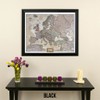 Push Pin Travel Maps Executive Europe with Black Frame and