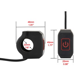 Greluma 22 mm 7/8 Inch Motorcycle Handlebar Switch for Electric Start Kill, Waterproof Switch with LED Light