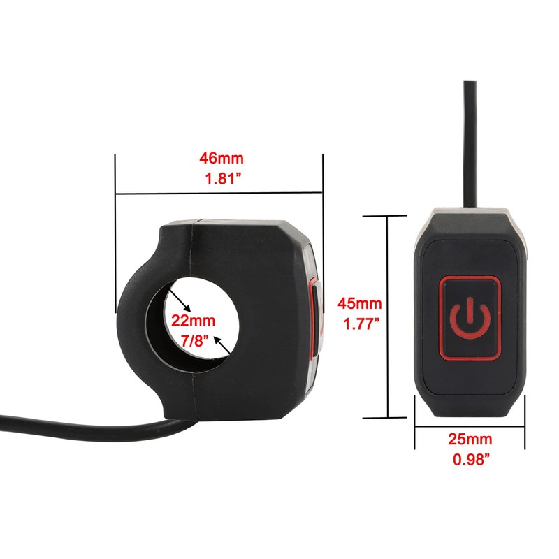 Greluma 22 mm 7/8 Inch Motorcycle Handlebar Switch for Electric