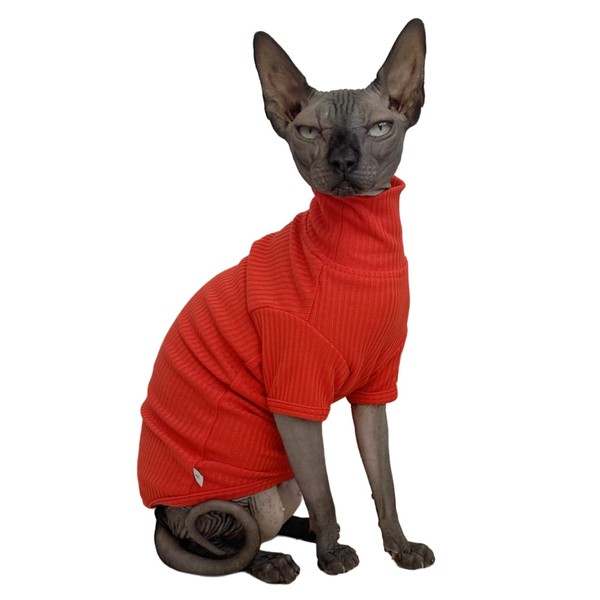 Sphynx Cats Shirt Cat Turtleneck Cotton Sweater Pullover Kitten T-Shirts