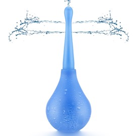 Vaginal und Intimdusche für Frauen, 170ml Wiederverwendbares Einläufe, Intimdusche Vaginaldusche für Körperpflege und Darmspülung, Anti-Rückfluss blau