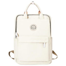 Joyesplay Preppy School Backpack Bags for Girls Kawaii,Large Capacity Travel School Bag for Kids Boys Teenage Primary Secondary Middle School (White)