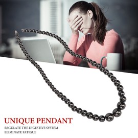 ZJchao Terahertz Beaded Necklace for Men Women, Fashionable Purify Fatigue Relief Energy Stone Necklace for Work