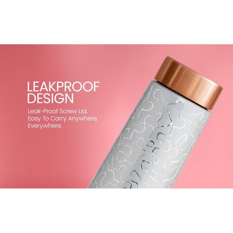 LIQUIDROIX 100% COPPER BOTTLE 34oz – Evokes the wave-like designs