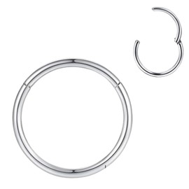 Sterling Silver Nose Rings | 1pc (1*0.8mm) Small Plain Nose Ring for Septum | Silver Small Hoop Earrings | Suptum Ring Conch Daith Helix Rook Super Snug Nose Ear Lip Ring | Nose Rings for Piercing
