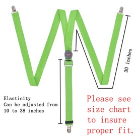 AMNQUERXUS LED Glow Light Up Christmas Suspenders Trouser Braces Y Shape Suspenders Gifts for Men Women (Green)