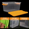 Stackable Storage Bins with Lids, 4 Pack Small Plastic Cubby