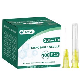 100Pack 30Ga 1 inch Needles Luer Lock Lab Dispensing Accessories for Measuring,Refilling Inks