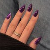 SXVME Uñas Postizas de Presión Negras Y Moradas con Forma