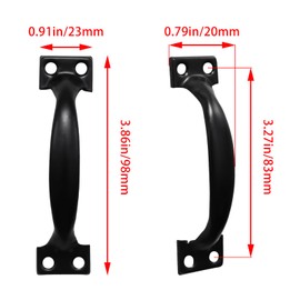 Mormchlots 12Pcs 98mm/3.86" Black Metal Gate Retro Cabinet Handles, 4" Door Handles Garage Door Pull Handle, Rustic Barn Door Pulls Large Gate Handle