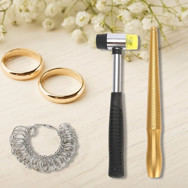 3pcs / Set Ring Mandrel Sizer Finger Measuring Stick Handle