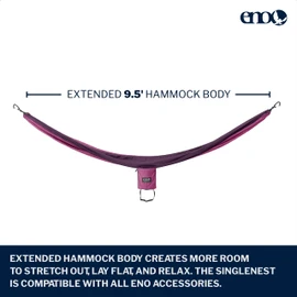 ENO, Eagles Nest Outfitters SingleNest Lightweight Camping Hammock, Berry/Plum