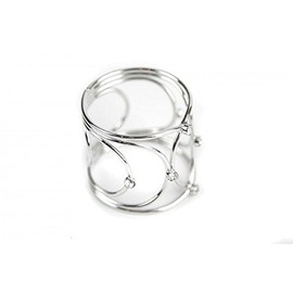 Crown Jewel Metal Napkin Rings 3 Colours Xmas Dinner Event Wedding Pack of 6 (Silver)