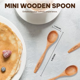 DAPEL 8-Piece Small Wooden Spoon Set – 6 Inchs Tiny Wood Stirring Spoons, Bamboo Table Spoons for Stirring, and Utensils Set, Honey Spoons for Tea, Hardwood Teaspoons for Coffee
