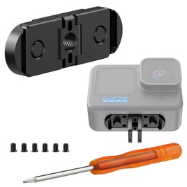 HSU Replacement Folding Fingers Compatible with GoPro Hero 12/11/10/9/8 Black/Go Pro Max, Replacement Adapter Mount with 1/4 Tripod Connector Port (Not for Go Pro Hero 13)