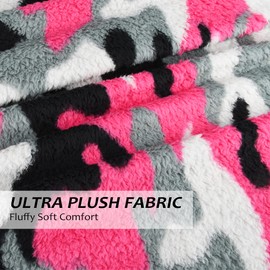 Catalonia Classy Fleece Blanket for Sofas, Lightweight Soft Warm Winter Sofa Blanket, Cosy Blanket Chair Single Bed, 150 x 130 cm, Green Camo