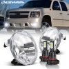 CHUSYYRAY 2x Round LED Fog Lights For 2007-2014 Chevy Tahoe