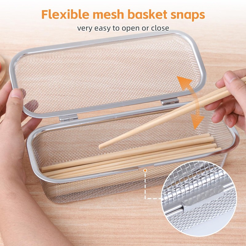 WHDQPX Dishwasher Basket, Stainless Steel Dishwasher Silverware Basket, Replacement Utensil