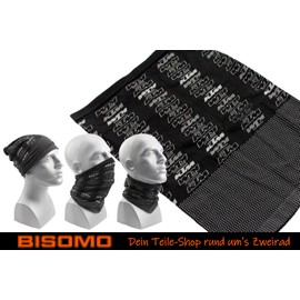 KTM Multifunctional Scarf, Tube Scarf, Loop, Lightweight and Breathable, Seamless, Quick-Drying, Versatile Bandana, Pirate Scarf, Wind Protection, Moped, Motorcycle, Bicycle, Colour: Black/Grey,