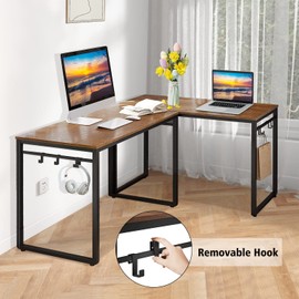 Zanzio Home Office Desk, Simple Computer Desk for Home Office Writing Study, 47.2 Inches, Brown