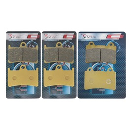 S SYUU Front and Rear Brake Pads compatible with YAMAHA XV1700 Roadstar 1700 2004-2009 XV 1700 Road Star Midnight Silverado 2004 2005 2006 2007 FA252F FA123R