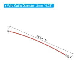 [PATIKIL] 12PCS 150mm Wire Keychain Cable Stainless Steel Key Ring Cable Large Key Ring Keychain Loop Luggage Tag Key Ring for Card Hanging Red