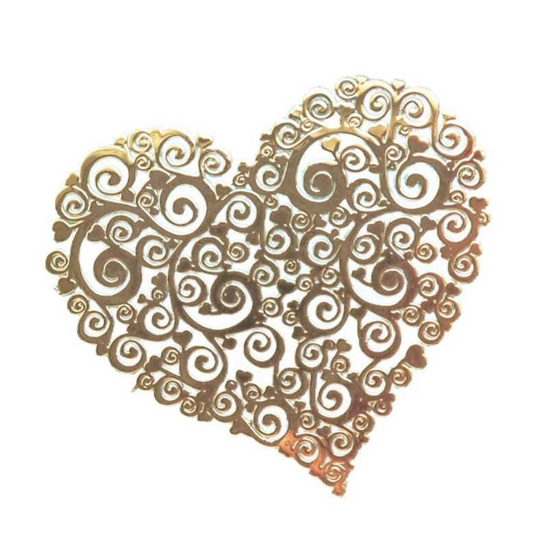RELIGHT Heart Arabesque Pattern Sticker Sticker Metal Orgonite Decor Material