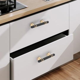 9BUILD 10 Pack 3 Inch Cabinet Pulls Matte Black Kitchen Cabinet Handles Cabinet Hardware Kitchen Handles for Cabinets Black Pulls T Bar Drawer Handle