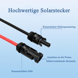 Solar Roof Duct with 0.33 ft 10AWG Copper Cable, Solar Double Cable Guide with IP68 Solar Panel Connector, Cable Grommet Junction Box for Motorhomes, Boats, RV and Solar Panels