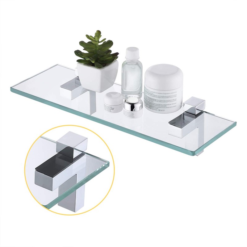 KES Bathroom Tempered Glass Shelf 14" 8MM-Thick Wall Mount Rectangular,