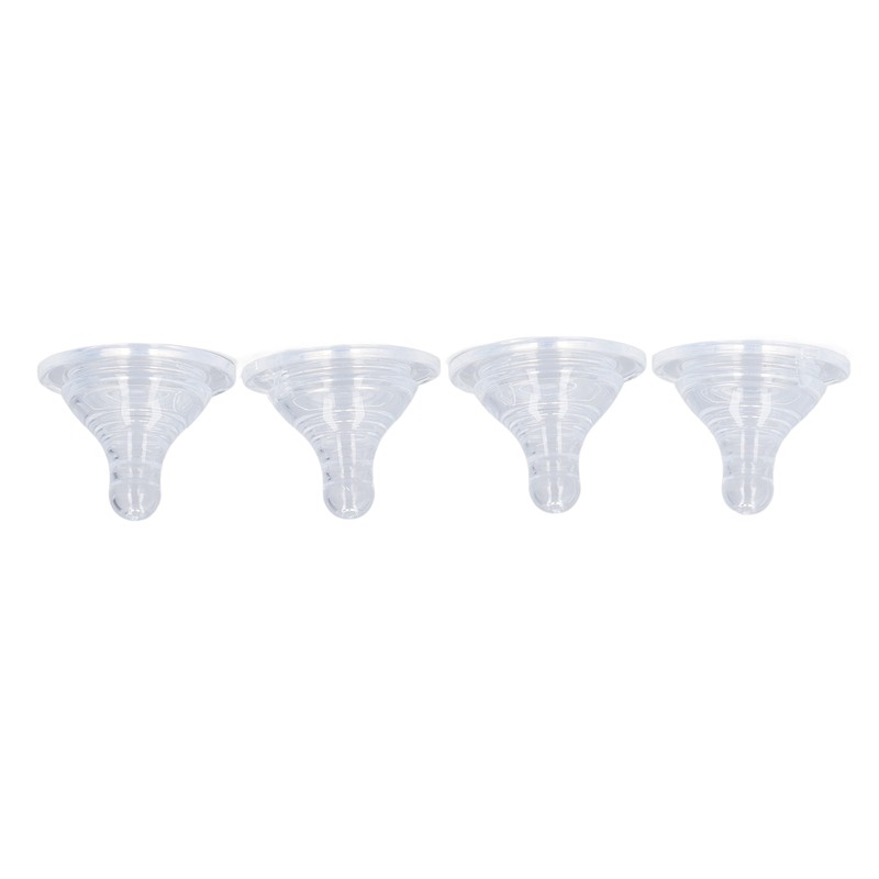 4pcs Infant Bottle Nipples Bust Feeling Replacement Silicone Nipple Round