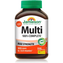 Jamieson 100% Complete Multivitamin Max Strength, With More B, C & D Vitamins