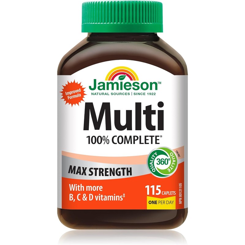 Jamieson 100% Complete Multivitamin Max Strength, With More B, C