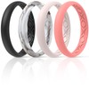 ThunderFit Silicone Wedding Rings for Women, Breathable Air Grooves Engagement